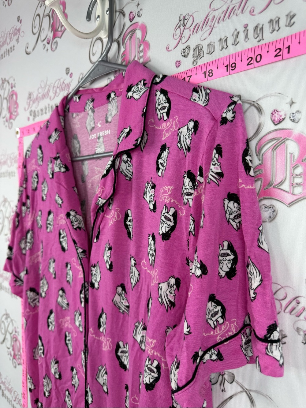 Disney cruella devil shirt bright collared Pink Villains Button-Up Shirt - Picture 5 of 10